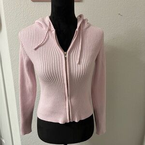 Pink Ribbed Women's Hoodie